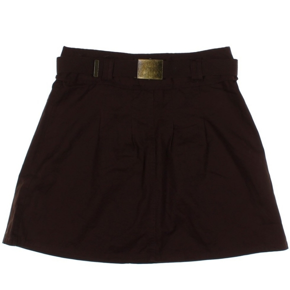 For The Republic Dresses & Skirts - For the Republic Cotton Belted Brown Skirt